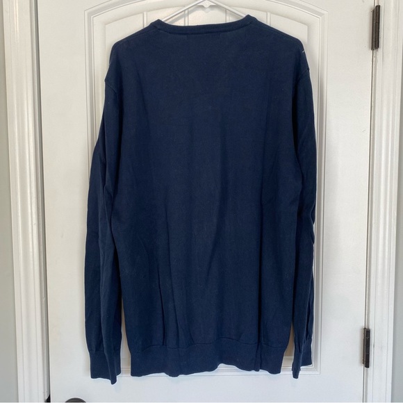 Old Navy Men's Navy Blue V Neck Argyle Sweater Size XL - Picture 4 of 4
